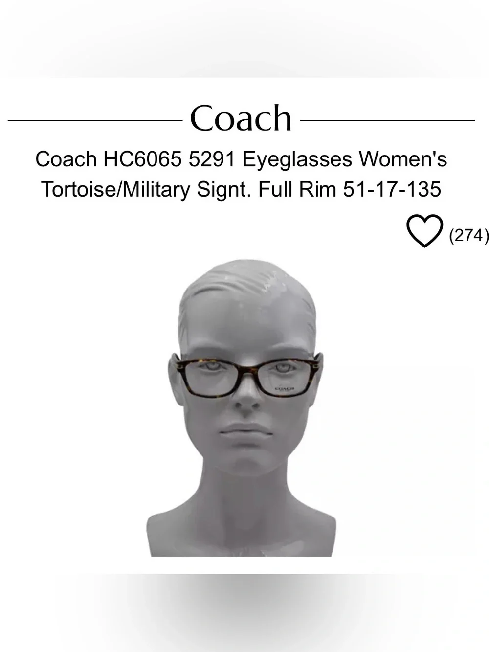 Coach Brown Logo-Pattern Rectangular Eyeglass Frames- HC6065 5291